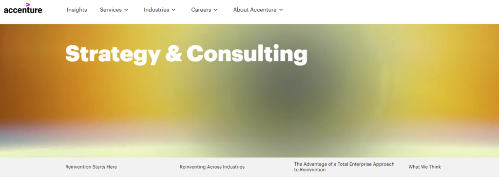 Management consultant examples including Accenture consulting.